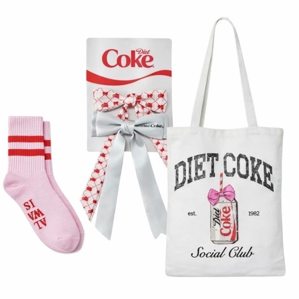 Diet Coke x Target Social Club Bundle Tote Bag + Bows + Socks Coquette Soda Core